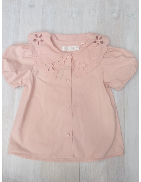 top rosado manga corta