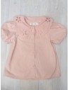 top rosado manga corta