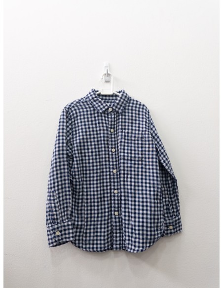 camisa manga larga cuadros azules con blanco