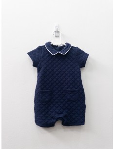 enterizo azul con cuello filo blanco