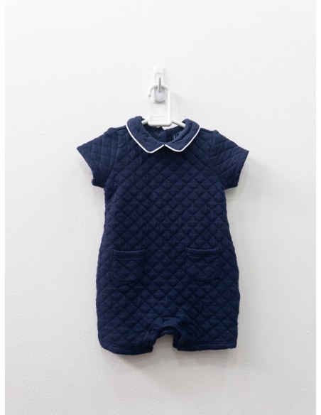 enterizo azul con cuello filo blanco