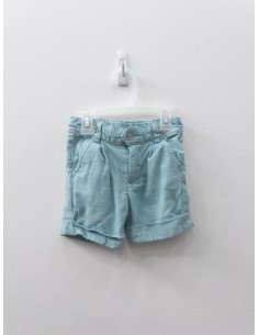 short turquesa de lino
