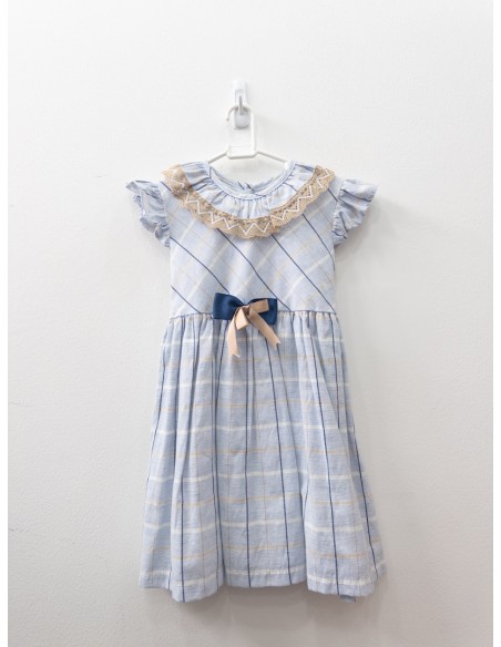 vestido rayas azules y beige