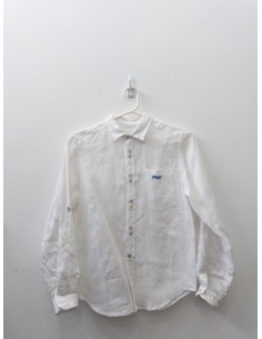 camisa manga larga blanca lino