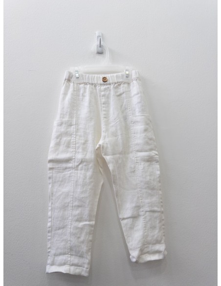 pantalon lino blanco