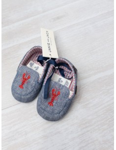 zapatos azules con langosta