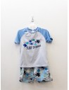 set pantalon de bano y camiseta de agua tiburones grises azuk
