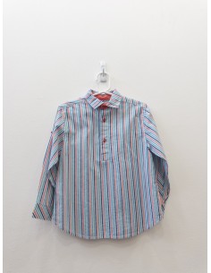 camisa rayas azules y turquesas