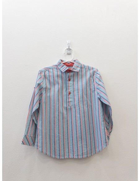 camisa rayas azules y turquesas