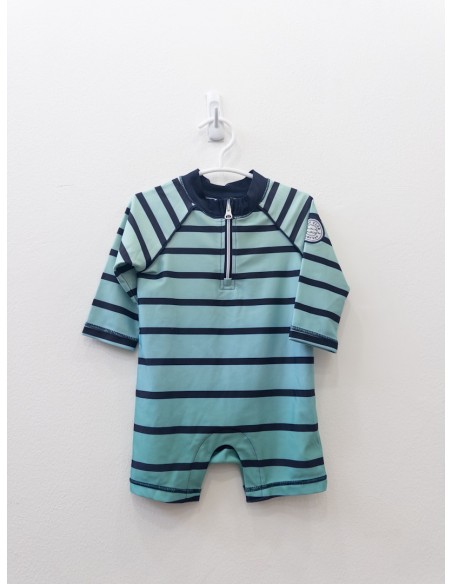 pantalon de bano entero rayas turquesas y azules