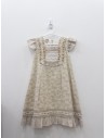 vestido beige con pajaritos