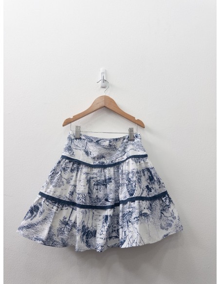 set blanco con dibujos azules