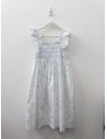 vestido blanco con print celeste