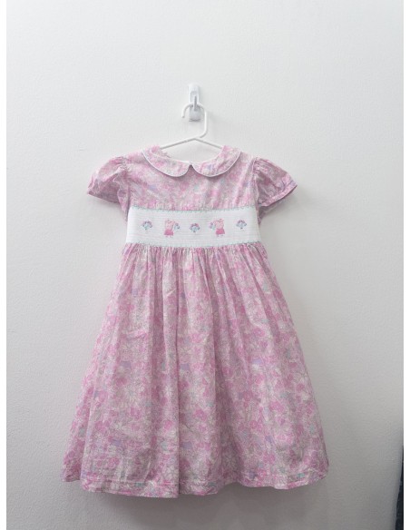 vestido rosado con peppa bordada