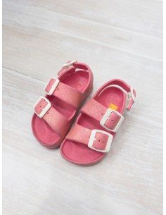 crocs rosados brillos