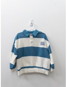 chompa rayas turquesas y beige