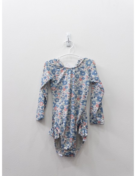 pantalon de bano flores azules