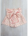 short cuadrados salmon y flores