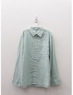 camisa lino turquesa