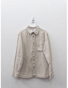 camisa lino beige