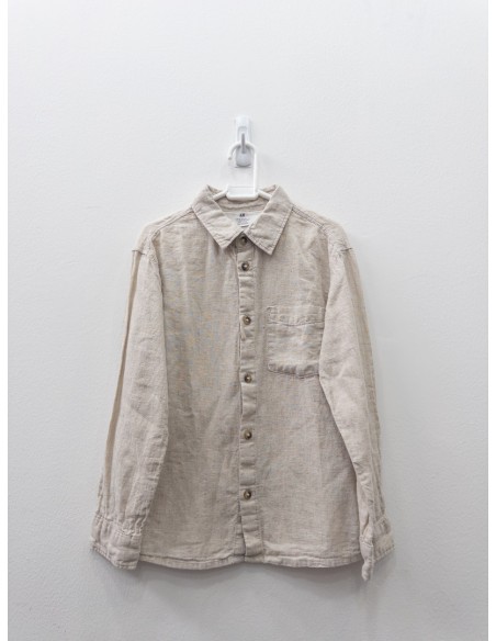 camisa lino beige