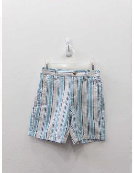 short rayas celestes beige y negras