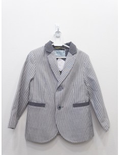 saco rayas gris con blanco