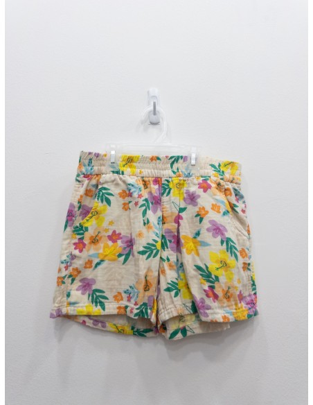 set short y blusa flores amarillas moradas