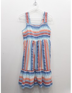 vestido rayas azules celestes y rojas