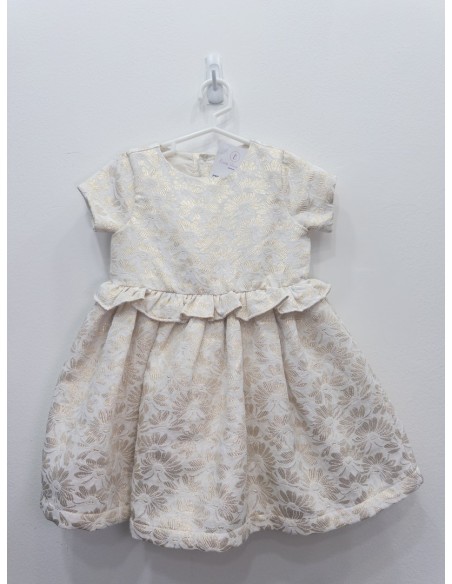 vestido brocado dorado