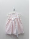 vestido rosado cinta blanca