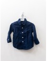 camisa lino azul oscura