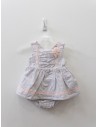 set rayas grises y detalles rosados