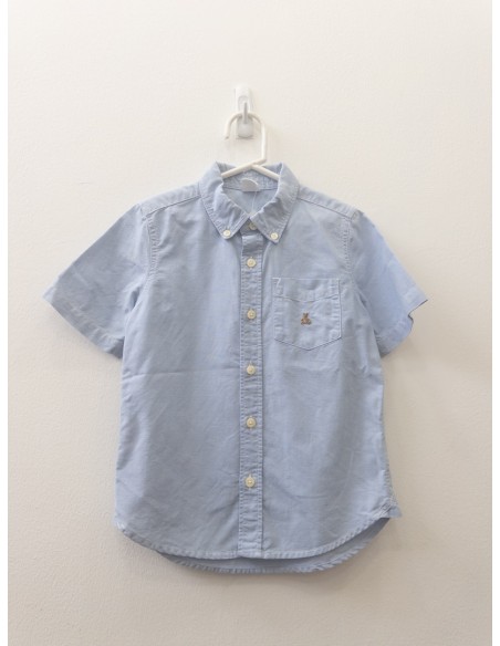 camisa celeste manga corta