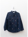 camisa lino azul con cabllos de mar