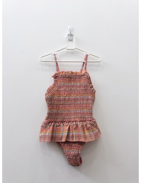 pantalon de baño salmon con celeste