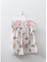 vestido cerezas con lazos de rayas