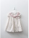 vestido lino flores rosadas
