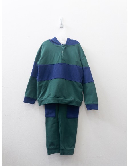 set calentador y sueter verde con azul