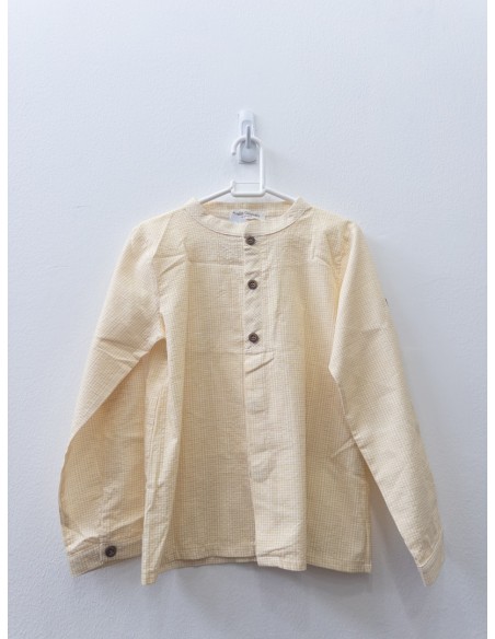 camisa cuadros amarillos y blancos