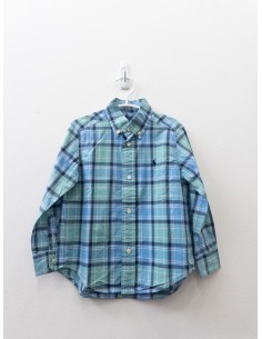 camisa cuadros celestes y turquesa