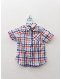 camisa cuadros azules y rojos