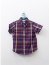 camisa cuadros concho de vino y amarillos