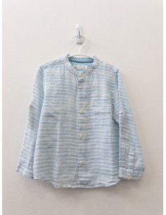 camisa rayas celestes y blancas