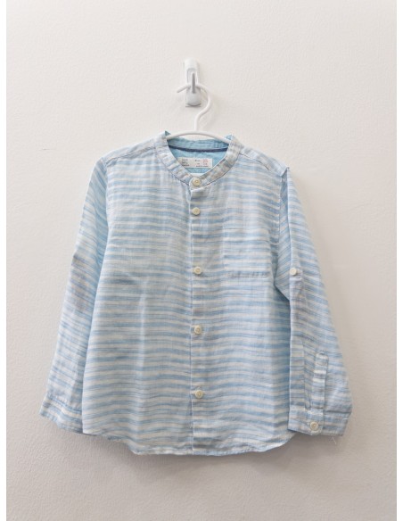 camisa rayas celestes y blancas