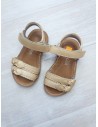 sandalias cuero doradas