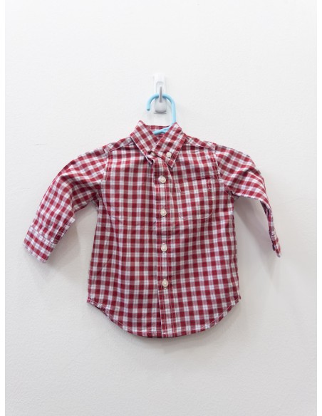 camisa cuadros balncos y rojos