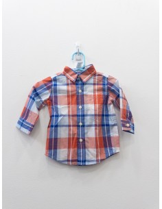 camisa cuadros azules con rojo