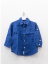 camisa lino azul