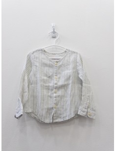 camisa beige rayas verdes